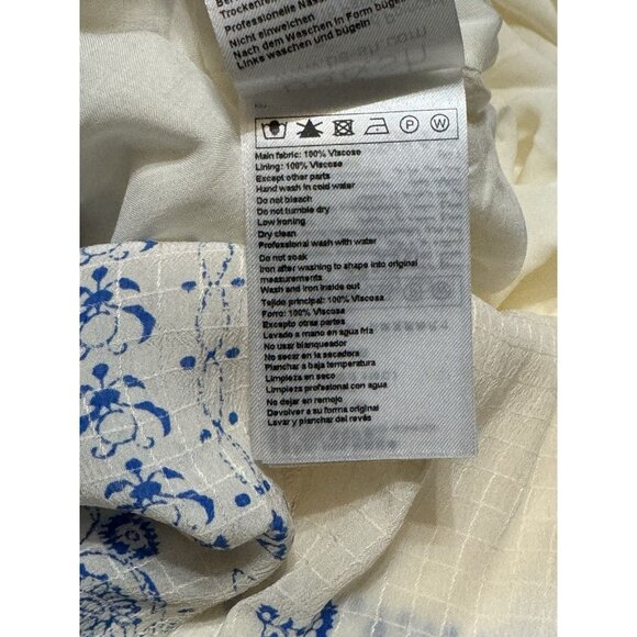 Blue and White Patterned Maxi Skirt - Picture 6 of 6